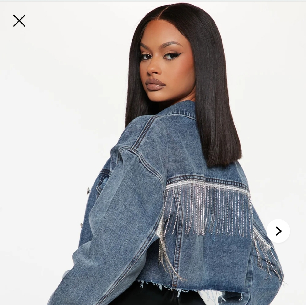 Denim Jacket with Silver Fringe